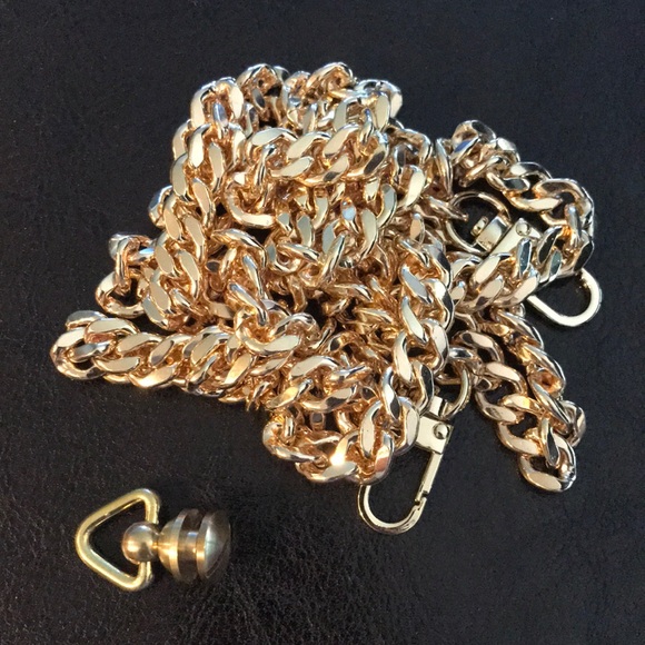 Gold chain and 1pair purse clamp/ring - Picture 4 of 4